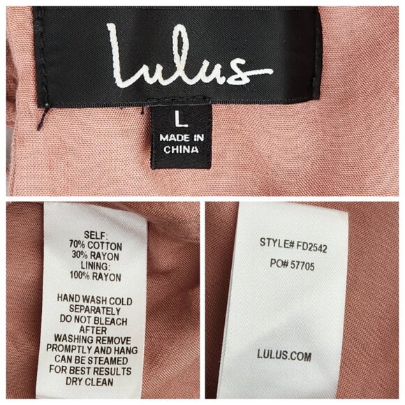 Lulus Sunshine Daydream Rusty Rose Short Sleeve Cutout Mini Dress Size L Pink - Picture 4 of 9